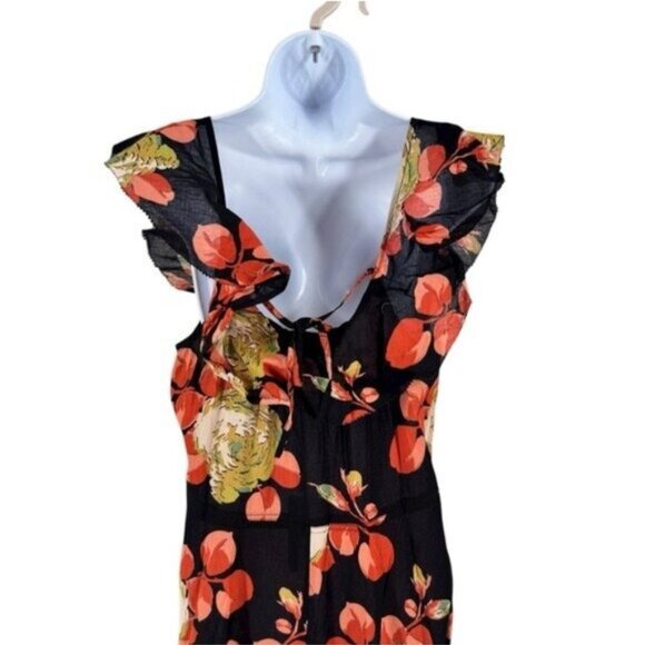 The Great NEW Cabbage Rose Print The Geranium Dress Black Floral Maxi Dress M - Picture 8 of 11